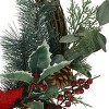 Chery Life 23.5" Poinsettia/Berry/Eucalyptus Half Wreath for Home Decor - 3 of 4