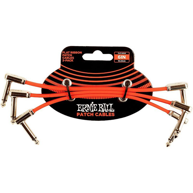 Ernie Ball Flat Ribbon 3-Pack Patch Cables, 1 of 3