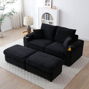 NicBex Couches for Living Room Oversized Single Sofa Couch Deep Seat Accent Chair Upholstered Armchair with Removable Footrest for Bedroom - 1 of 4