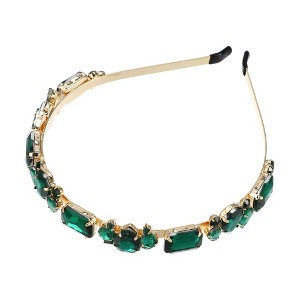 Unique Bargains Women's Fashion Vintage Thin Rhinestone Metal Knotted Headbands 1 Pc - 1 of 4