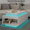 LED Coffee Table with Storage, Black Coffee Table with Wireless Charging and Speaker - 2 of 4