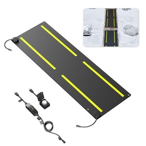 AMERLIFE 1pcs 20x60 in Heated Non-Slip Snow Melting Mat, Timer, Waterproof Cord, Leak Protection - 1 of 4