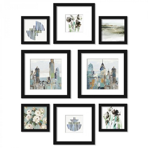 Set Of 8 Americanflat New York City In Bloom Framed Gallery Wall Art Target - New York City Wall Art Ikea