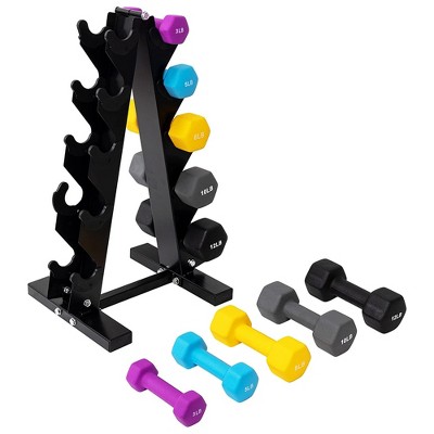 BalanceFrom Fitness 5, 8, and 12 Pound Neoprene Coated Dumbbell Set with  Stand, 1 Piece - Ralphs