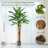 5Ft/6Ft/7FT Artificial Banana Tree Fake Banana Leaf Plants w/Grey Planter, Faux Silk Tree Faux Banana Leaves - 3 of 4