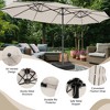 Costway Outdoor 15' Double-Sided Patio Umbrella 48 Solar LED Lights Crank & Base - 2 of 4