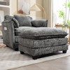 NicBex Oversized Boucle Single Sofa Couch with Removable Ottoman & Side Storage,Upholstered Sleeper Sofa Chair for Living Room,Bedroom - 2 of 4