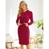 Womens Maternity Hoodie Dress Nursing Breastfeeding Pullover Dress Knee Length Pocket Long Sleeve Casual Dress - 2 of 4