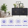 Lyngins Modern Lacquered 4-Door Wooden Storage Cabinet, Modern Sideboard Cabinet– Solid Wood Veneer/MDF, Buffet Cabinet for Entryway/Dining Room - 3 of 4