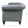 NicBex 84.65" Chesterfield Sofa with Rolled Arm, Modern PU Leather 3 Seater Sofa Couch, Upholstered Vintage Couch for Living Room - 4 of 4