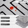 Modern Striped 10x13 Dark Grey Washable Rug, Stain-Resistant Non-Slip Low Pile Carpet for Living Room, Nursery, or Apartment Use - 4 of 4