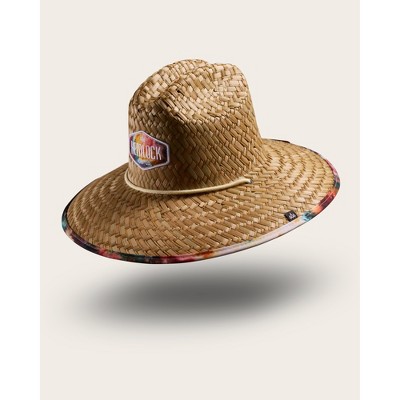 One Size Tie Dye Straw Hat with UPF 50+ Protection