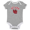 NCAA Utah Utes Infant Boys' Short Sleeve 3pk Bodysuit Set - 4 of 4