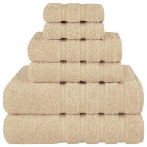 American Soft Linen 6 Piece Towel Set 100 Cotton Bath Towels For Bathroom Beige Target