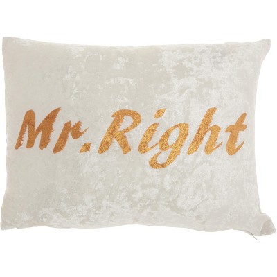 Nourison Luminecence Mr. Right Ivory Throw Pillow - 12"X18"