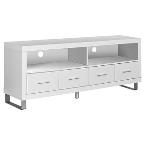 Monarch Contemporary Multimedia Entertainment Center TV Stand w/ Storage, White - 1 of 4