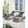 homfan Patio Chaise Lounge Set of 2, Aluminum Outdoor Lounge Chairs Adjustable Backrest - All-Weather Poolside, Beach, Sunbathing Recliner Chairs - 3 of 4