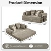 TiramisuBest Floor Couch, Convertible Floor Sofa Bed with Pillow, Chenille Fabric Compression Futon Couch Sleeper for Living & Bedroom, Gray - 3 of 4