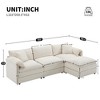 103.5" Chenille L-Shaped Modular Sectional Sofa with Double Cushions - 2 of 4