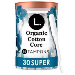 L . Organic Cotton Full Size Tampons - Super - 30ct - 1 of 4