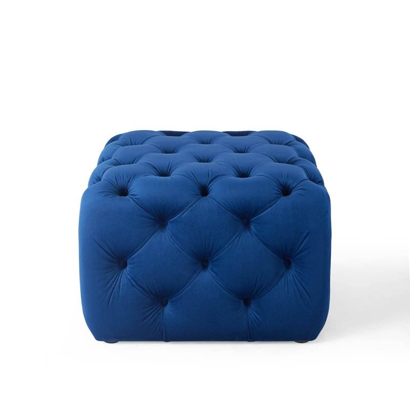 Amour Tufted Button Square Performance Velvet Ottoman - Modway, 5 of 14