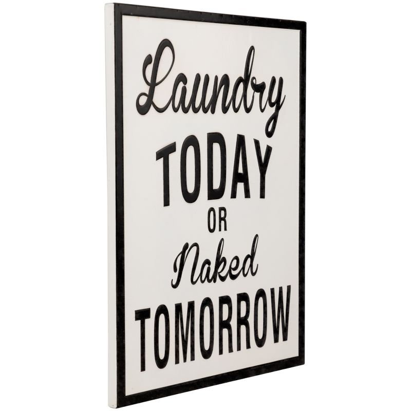 Northlight Laundry Today Or Naked Tomorrow Metal Wall Sign - 16", 3 of 7