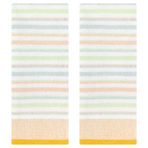 REGALWOVEN Striped Pattern Cotton Soft Absorbent Home Bathroom Decorative Face Hair Hand Towel 13" x 27" - 1 of 4
