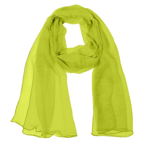 Wrapables Sheer Solid Color Lightweight Long Scarf, Lime Green - image 1 of 4