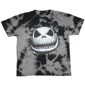 Seven Times Six Nightmare Before Christmas T Shirt Mens Jack Front And Back Print Tie Dye Tee Multicolured - 1 of 4