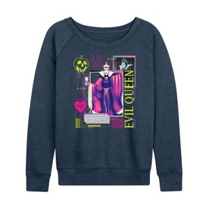 Women's - Disney - Evil Queen Vapor Wave Lightweight French Terry Wide Neck Long Sleeve Shirt - 1 of 4