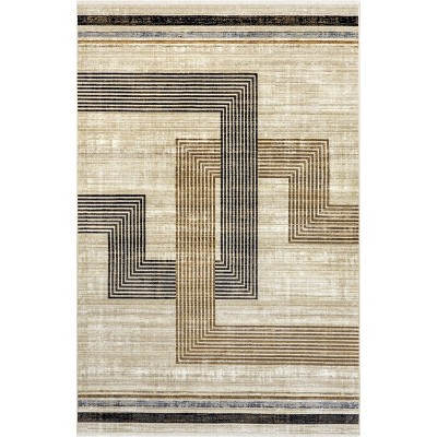 Nuloom Aline Contemporary Striped Fringe Indoor Area Rug