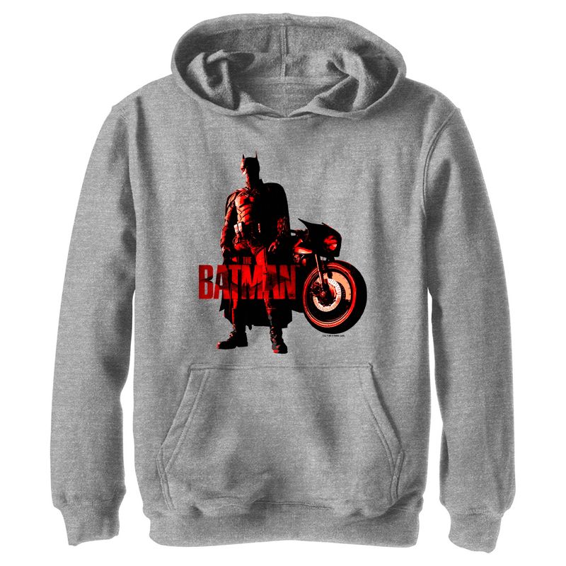 Boy's The Batman Red Batcycle Pull Over Hoodie, 1 of 5