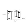 HomeRoots 47" Black and White Wood and Metal H-Shape Computer Desk - 3 of 4