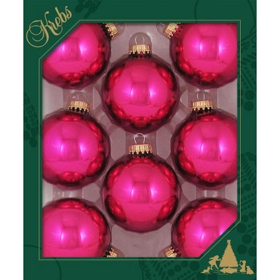 Christmas by Krebs 8ct Cabernet Pink Shiny Christmas Ball Ornaments 2.5" (67mm)