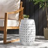 Side Table Coffee Table, Barrel Side Table Rattan+Waterproof Fabric+Metal End Table - 2 of 4
