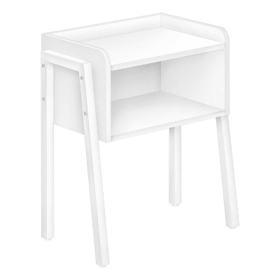 Monarch Specialties Accent Table Side End Nightstand Lamp Living Room Bedroom Metal Laminate Black Contemporary Modern