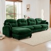 140" Chenille Upholstery L-Shaped Modular Sectional Sofa with Ottoman, Tufted Backrest, Ergonomic Cushions - 2 of 4