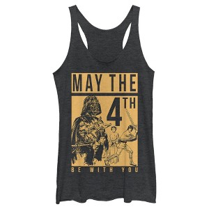 Women's Star Wars May the Fourth Two Tone Box Racerback Tank Top - 1 of 4