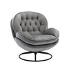 Vynxaria Velvet Accent Chair with Ottoman Set 31.73"W Chair, 19.29"W Ottoman, Metal Frame, Medieval Modern Style - 4 of 4