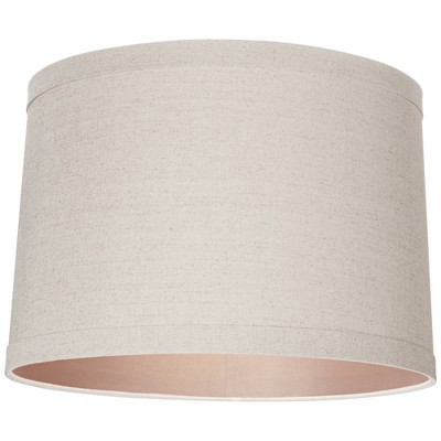 Natural Linen Medium Drum Lamp Shade with Taupe Liner