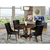 HomeStock 5-Piece Distressed Jacobean Finish Solid Wood Top Dining table with 4 Chairs - 2 of 4