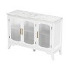 48" Sideboard Buffet Cabinet with Glass Doors and Adjustable Shelves, Modern Storage Cabinet for Living or Dining Room-3irtyhousy - 2 of 4