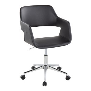TiramisuBest Contemporary Black Faux Leather Task Chair: Adjustable, Cushioned, Chrome Base - 1 of 4