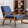 Dolonm Accent Chairs with Side Table, Wood and Fabric Armchairs Side Chair, Lounge Reading Comfy Arm Chair - 3 of 4