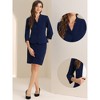 INSPIRE CHIC Women's Business Notched Collar Blazer Pencil Skirts Suit Set 2 Pcs - 2 of 4