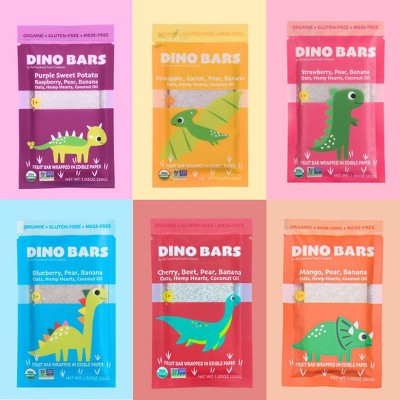 Dino Bars | Variety Pack | All 6 Flavors | Organic Mess-Free Kids Fruit Bars