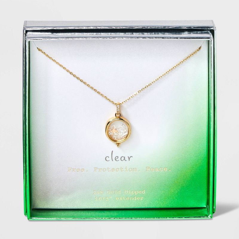 14K Gold Dipped Cubic Zirconia Shaker Charm Pendant Necklace - A New Day™, 1 of 6