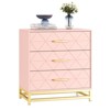 Dresser for Bedroom with 3 Drawer, Modern Dressers Chest of Drawers, with Wide Drawers and Metal Handles, Wood Dressers, Black - 3 of 4