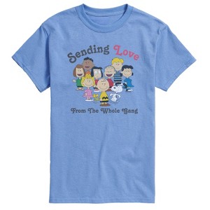 Men's - Peanuts - Gang Sends Love Short Sleeve Graphic T-Shirt - 1 of 4