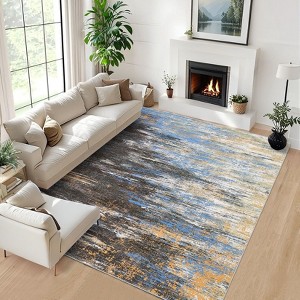 Modern Abstract Living Room Rug Washable Area Rugs for Bedroom - 1 of 4